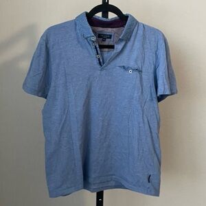 Ted Baker Blue Polo with Buttons Size 5 (Extra Large)
